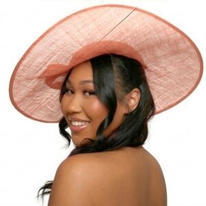 Sophisticated Pink Wide-Brimmed Hat